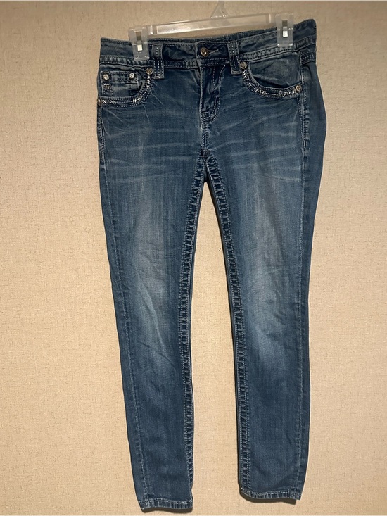 Miss Me Denim - Miss Me Size 28 Rhinestone Embellished Signature Skinny Jeans Bling Studded